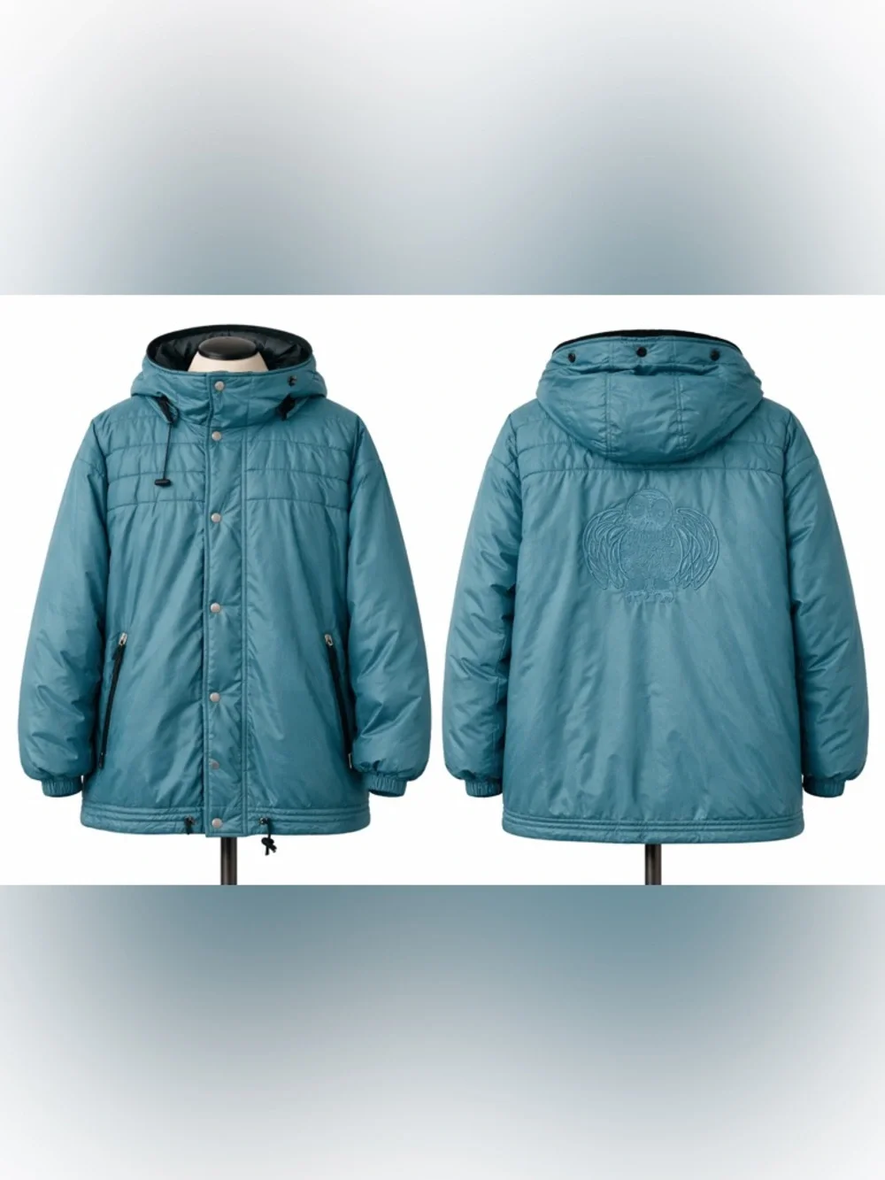 Vintage Kanuk Unisex Puffer Jacket | Size 5 | Teal Blue | Hooded Winter Coat - Picture 2 of 16